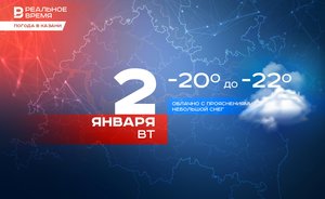 Сегодня в Казани небольшой снег и до -22 градусов