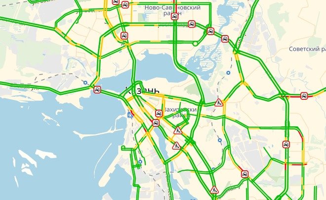 В Казани зафиксировали пробку длиной 4,4 километра