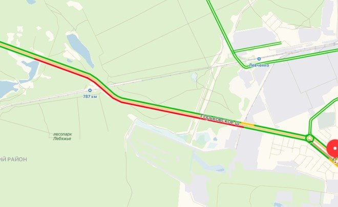 Карта дублера горьковского шоссе в казани