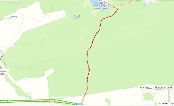 На дороге к Раифскому монастырю образовалась 5-километровая пробка
