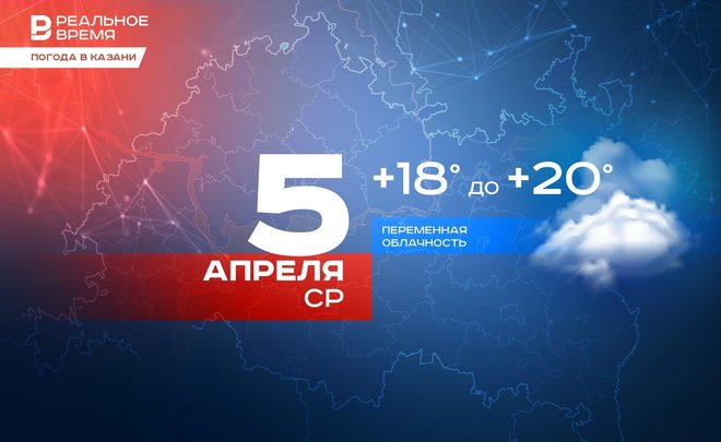 Сегодня в Казани ожидается небольшой дождь и до +20 градусов