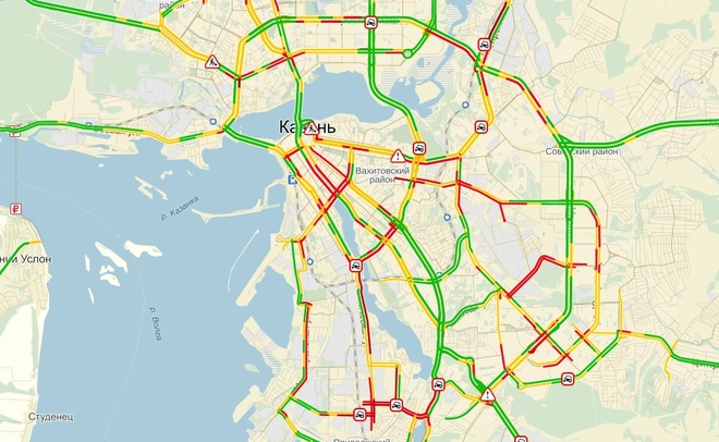 Казань пробки сейчас онлайн карта смотреть онлайн