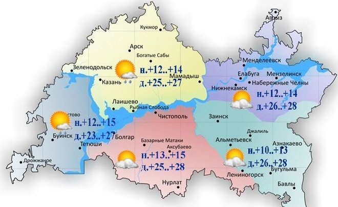 Сегодня в Татарстане ожидается порывистый ветер и до +28 градусов