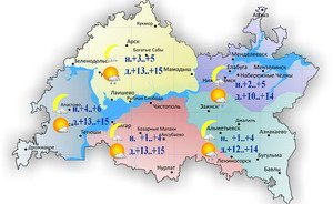 Сегодня в Татарстане возможен дождь, температура достигнет +15°С