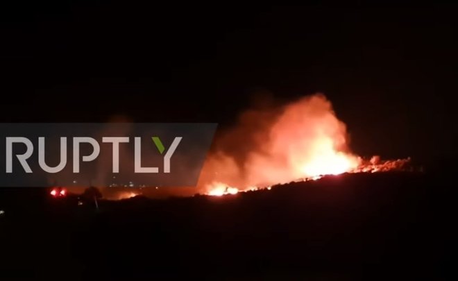 В Сети появились видео с места падения «российской ракеты» на Кипре