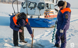 Татарстанские спасатели опубликовали актуальный список опасных мест на льду Волги и Казанки
