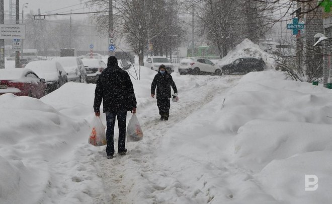 Казань в эпицентре самого сильного снегопада за всю зиму
