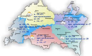 Сегодня в Татарстане ожидается небольшой снег и до -23