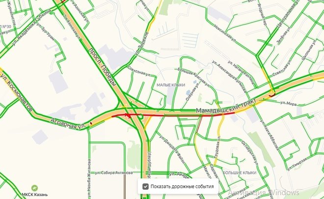 Пробки на дорогах казани сейчас карта
